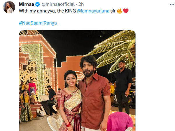 Rajinikanth Jailer Actress Mirnaa Menon Post A Photo With Nagarjuna and She Calls Him Annayya Full Details Here