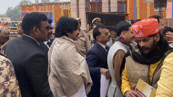 Pawan Kalyan gets teared while Bala Rama Prana Pratishta in Ayodhya