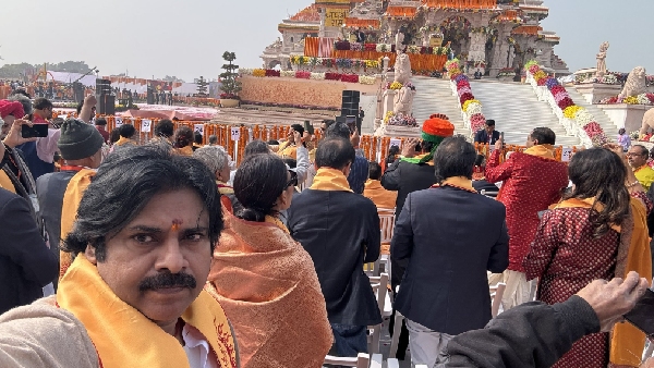 Pawan Kalyan gets teared while Bala Rama Prana Pratishta in Ayodhya