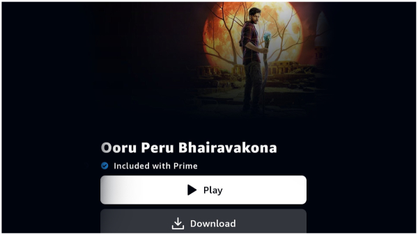 Ooru Peru Bhairavakona Digital Streaming Started On Amazon Prime