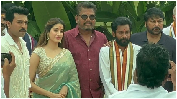 AR Rahman Chiranjeevi graced Ram Charan and Janhvi Kapoor s RC16 Pooja Ceremony