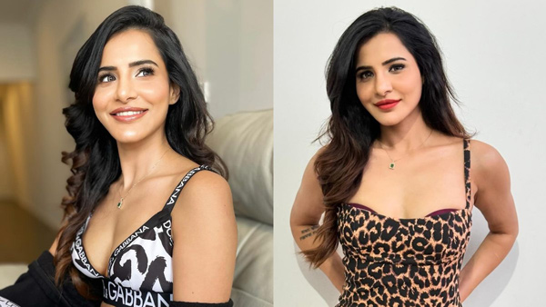 Bigg Boss Telugu Ashu Reddy stunning Look In Strapless Purple Bodycon Mini Dress