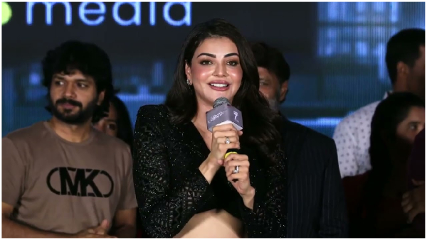 Kajal Aggarwal blasts Nandamuri Balakrishna s Bhagavath Kesari Iconic Dailogues at Satyabhama Trailer Launch Event