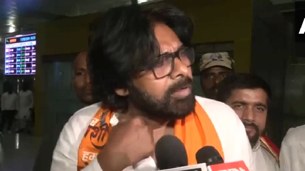 Pawan Kalyan in Varanasi for Narendra Modi Nomination along with Wife Anna Lezhneva