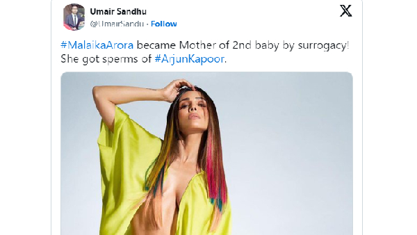 Is Malaika Arora blessed second baby Thru surrogacy with Arjun Kapoor Umair Sandhu Tweet goes Viral