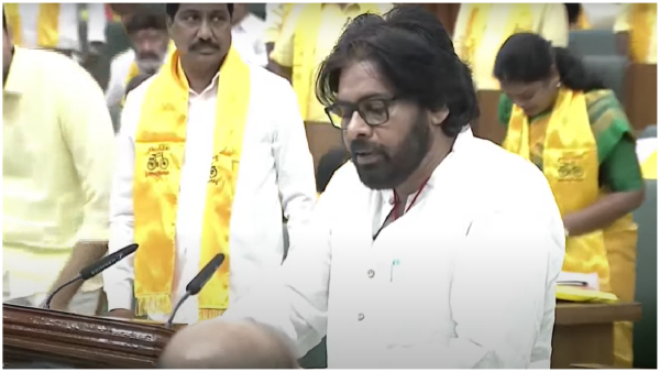 Finally Janasena chief and Dy CM pawan kalyan entered into the Andhra Pradesh Assembly Finally Janasena chief and Dy CM pawan kalyan entered into the Andhra Pradesh Assembly