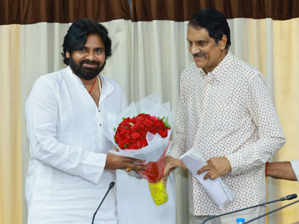 Deputy CM Pawan Kalyan met Telugu film Industry producers in Auspicious environment at Vijayawada