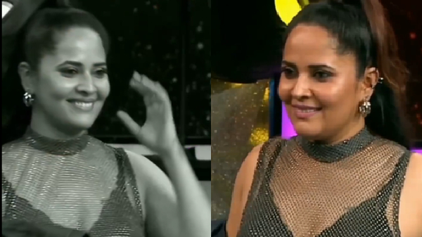 Anasuya supports herself on she exposing in small screen show Anasuya supports herself on she exposing in small screen show