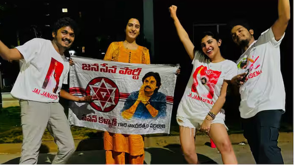 Supritha Surekha Vani Celebrates janasenani pawan kalyan landslide victory in the AP elections Supritha Surekha Vani Celebrates janasenani pawan kalyan landslide victory in the AP elections