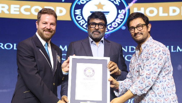 bollywood super star aamir khan praises mega star Chiranjeevi at guinness world record ceremony here s the details