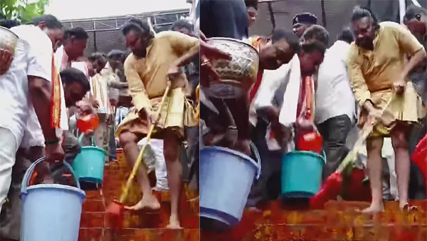 tirumala laddu controversy AP Dy CM Pawan kalyan cleaned the stairs of Vijayawada kanakadurga temple here s the details