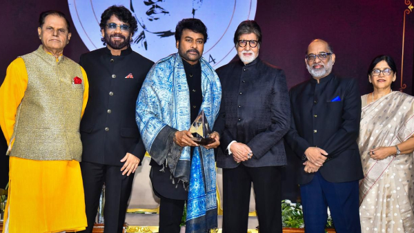 Amitabh Bachchan gets emotional at the event ANR National Awards to Mega Star Chiranjeevi