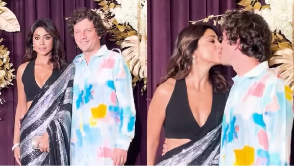 Actress shriya saran public liplock with her husband Andrei koscheev at Deepavali event in Mumbai Actress shriya saran public liplock with her husband Andrei koscheev at Deepavali event in Mumbai