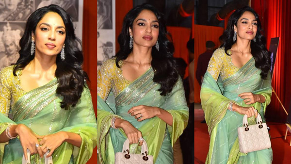 Sobhita Dhulipala makes head turns with Naga Chaitanya Special Chemistry in ANR National Award Ceremony Sobhita Dhulipala makes head turns with Naga Chaitanya Special Chemistry in ANR National Award Ceremony