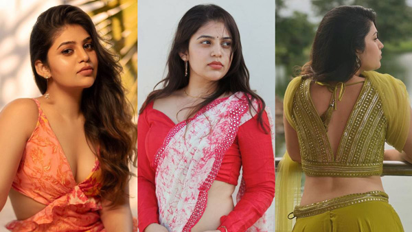 Bandhavi Sridhar PhotoShoot with black color deep neck dress Her latest photos here