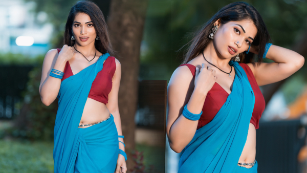 bigg boss fame Subhashree Rayaguru PhotoShoot With blue color saree Her latest photos here