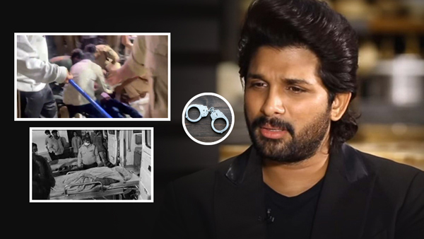 Tollywood Hero Allu Arjun arrested by the Hyderabad Police for the Sandhya Theater stampede case Tollywood Hero Allu Arjun arrested by the Hyderabad Police for the Sandhya Theater stampede case