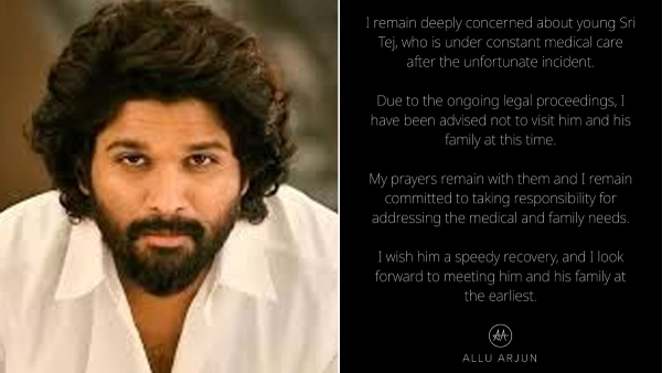 Pushpa 2 Actor Allu Arjun posted that unable to meet Sree Tej