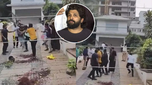 shocking visuals allu arjun house is attacked by these guys