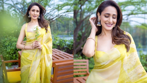 Pragya Jaiswal PhotoShoot With yellow color saree Her latest photos here
