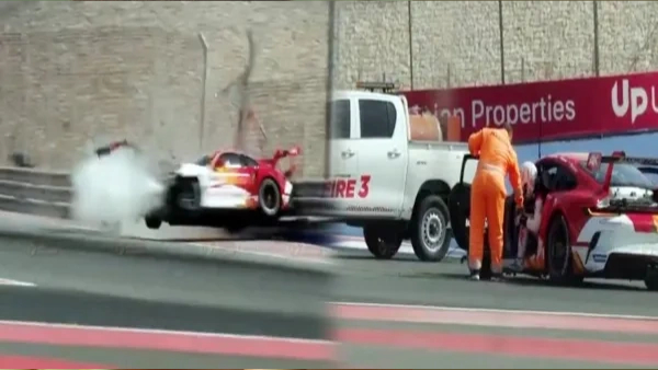 Actor Ajith Kumar faces a massive accident during car race training in Dubai watch video