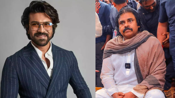 Global Star Ram Charan touches the Feet of Pawan Kalyan at Game Changer Pre Release Event Global Star Ram Charan touches the Feet of Pawan Kalyan at Game Changer Pre Release Event