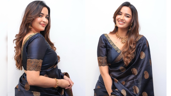 hari hara veera mallu Fame Pujita Ponnada Stunning look in saree goes viral