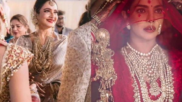 Did Bollywood Veteran actress Rekha wear Priyanka Chopra s necklace for Siddharth s Marriage
