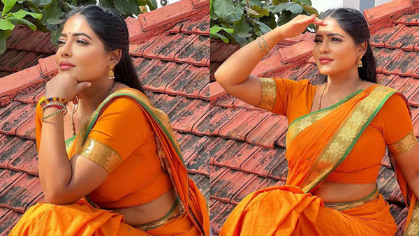 Bigg Boss Fame Reshma Pasupuleti PhotoShoot with Orange color saree Her latest photos here Bigg Boss Fame Reshma Pasupuleti PhotoShoot with Orange color saree Her latest photos here