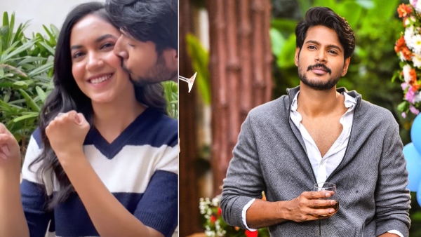 Sundeep Kishan Kissing Ritu Varma during Mazaka movie promotions