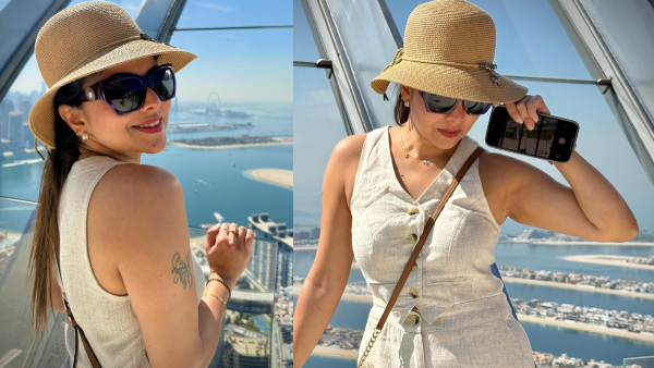 Brahmamudi Fame sharmitha Gowda visits dubai s iconic The Palm Jumeirah