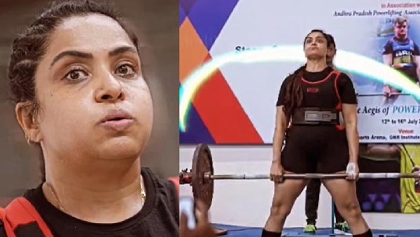 actress pragathi won Gold medal in weightlifting championship at hyderabad