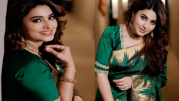 actress sneha Stunning look in black saree goes viral