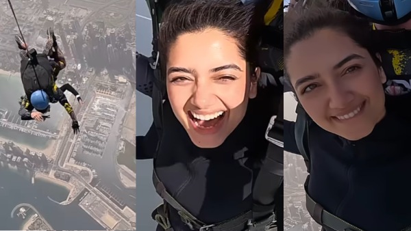 Actress Bhagyashrii Borse ticks off skydiving at dubai