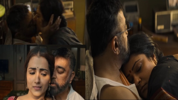 Kamal Haasan Trolled for romantic scenes with Abhirami and trisha krishnan in Thug Life