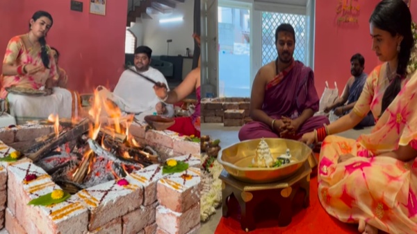 Niharika Konidela Performs Chandi Homam and special rituals at Her Production House