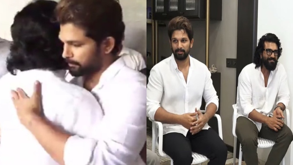 Allu Kanakaratnam Death Allu Arjun Consoles Ram Charan over Their Grandmother Demise