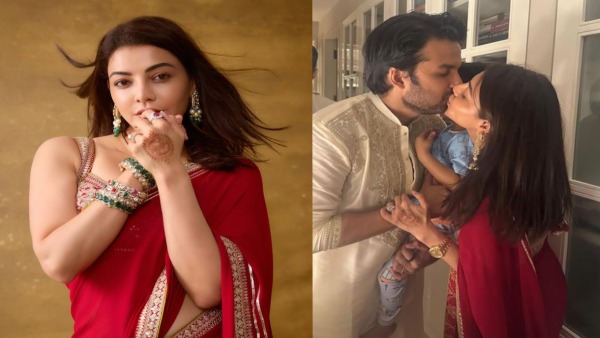 Kajal Aggarwal s liplock with husband Gautam Kitchlu while celebrates Karwa Chauth