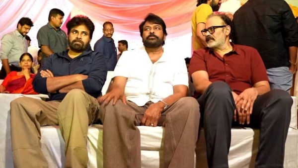 Chiranjeevi Mega 158 Launch Pawan Kalyan Clap Mega Brothers in One Frame