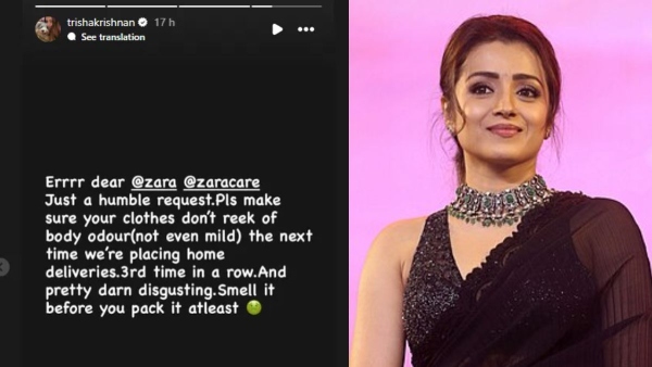 Trisha Krishnan Slams Zara Over Smelly Clothes Delivery Trisha Krishnan Slams Zara Over Smelly Clothes Delivery