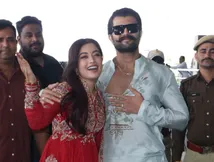 Newlyweds Vijay & Rashmika Walk Hand In Hand As They Make Their 1st Public Appearance As Man & Wife