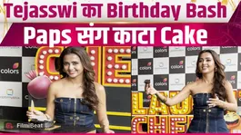 Tejasswi Prakash Celebrates Birthday On Laughter Chefs Set, Cuts Cake With Paps, Video