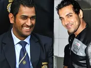 Mahendra Singh Dhoni sharing screen with John Abraham!