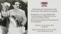 PL Deshpande's 101st Birthday: NFAI Pune To Screen Rare Marathi Film Vande Mataram