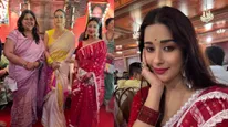 Nyrraa M Banerji And Kajol Radiates Devotion In Red For Maa Durga’s Blessings At A Divine Bengali Pendal     
