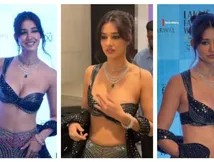 एक कंधे पर दिशा पाटनी ने लटकाया ब्लाउज, चोली सरकने के डर से उतरा रहा चेहरा, बार बार खींचती रहीं