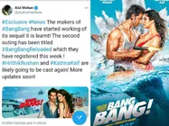 2019, 20 छोड़िए, ऋतिक रोशन ने तो 2021 की बुकिंग कर ली है #BangBangReloaded