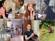 लॉकडाउन में बॉलीवुड सितारे घर के कामकाज करने पर मजबूर, कोई लगा रहा झाड़ू तो कोई पोछा- In Pics Video