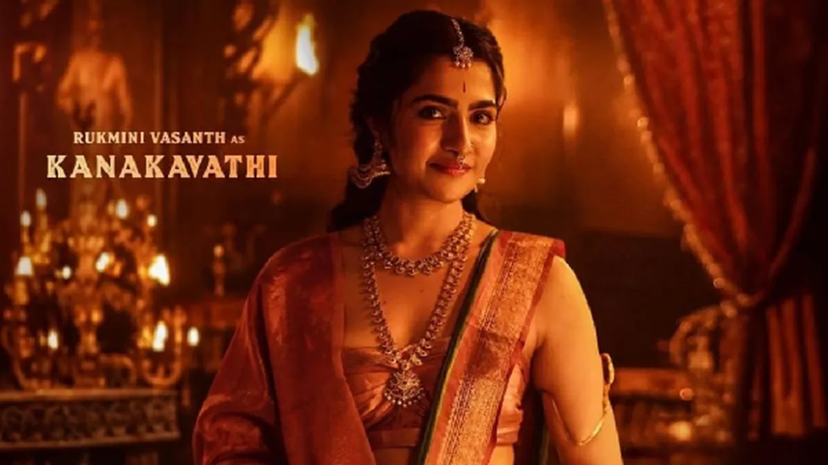 entertainment kantara chapter 1 netizens cant stop gushing over rukmini vasanths first look as kanakavathi