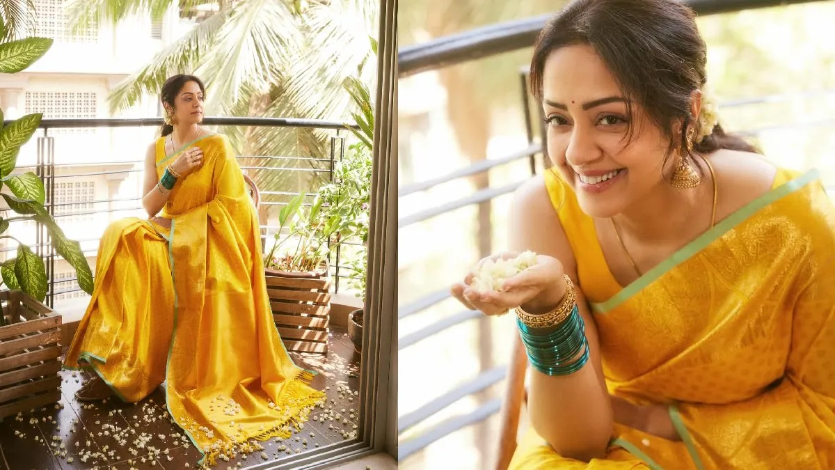 தமிழ் புத்தாண்டே ஜோதிகா மேலதான் இருக்கு.. காஞ்சிபுரம் பட்டுச்சேலையில் ‘கருப்பு’ ஹீரோ மனைவி கலக்கல்!